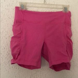 Hot pink Lululemon running shorts